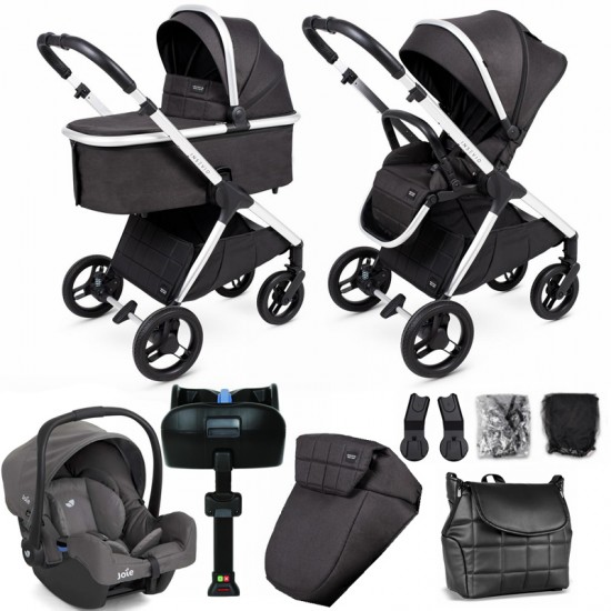 Insevio Dolphin 3 in 1 Travel System Joie Gemm Isofix Base Black Pearl INSDOL CH CC SU BLACK PEARL JGIB